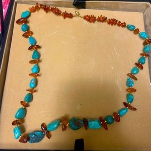 13” Amber Turquoise necklace